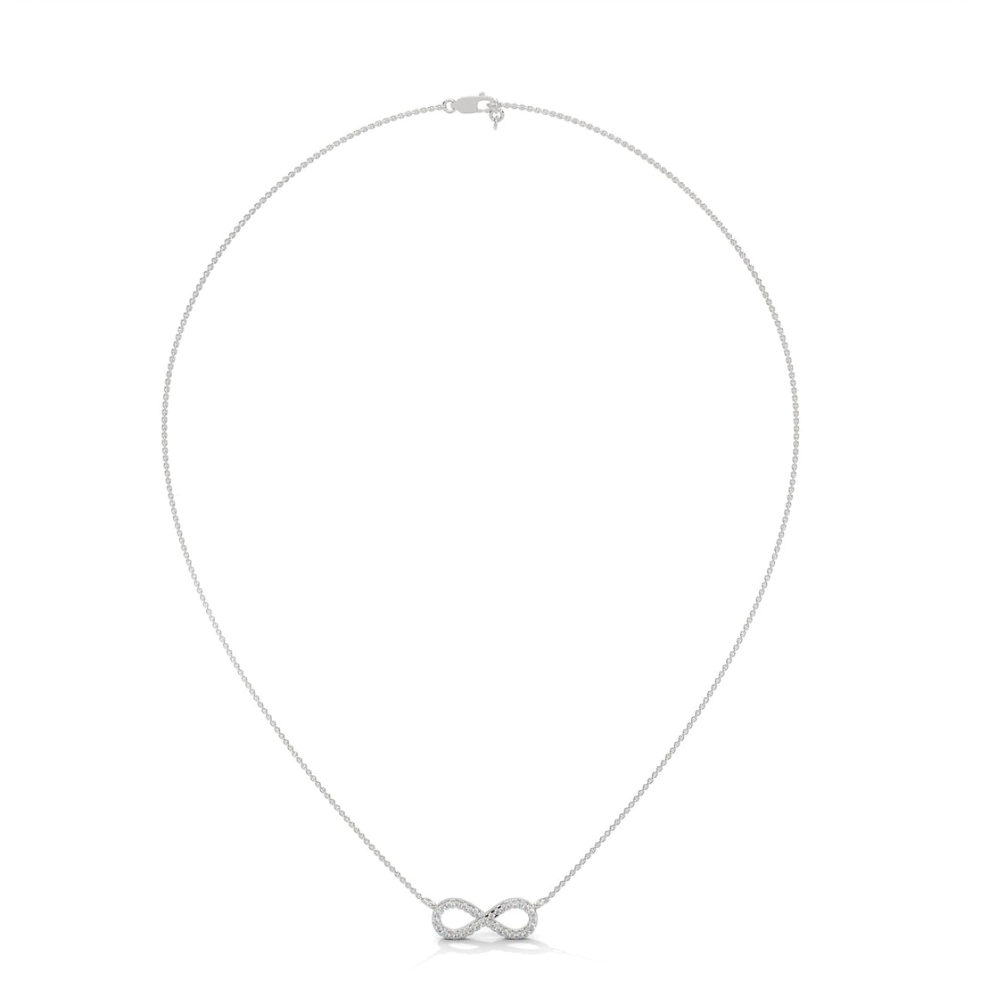 Infinite Sparkle: 14K Gold Diamond Infinity Pendant Necklace | 0.16 CTW