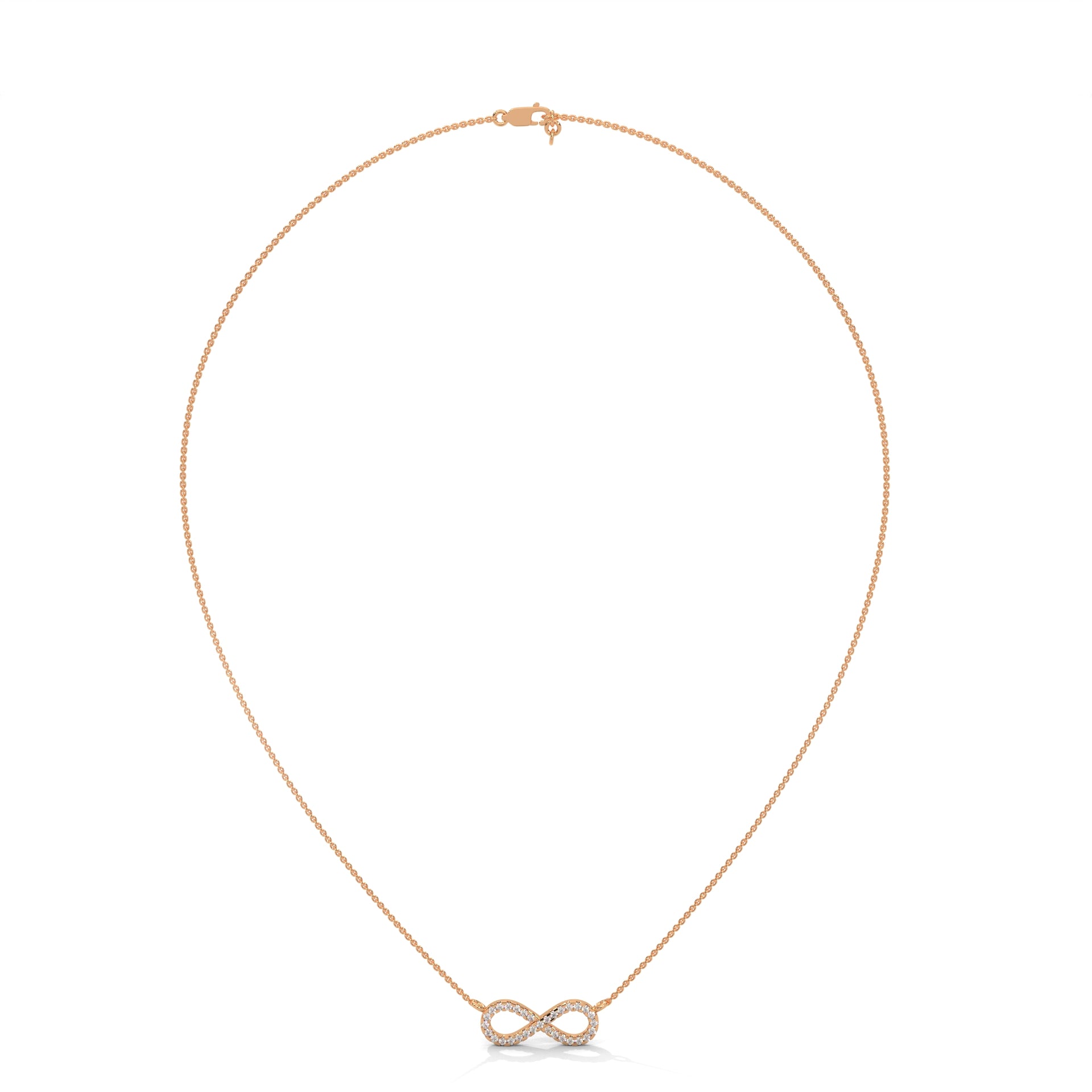 Infinite Sparkle: 14K Gold Diamond Infinity Pendant Necklace | 0.16 CTW