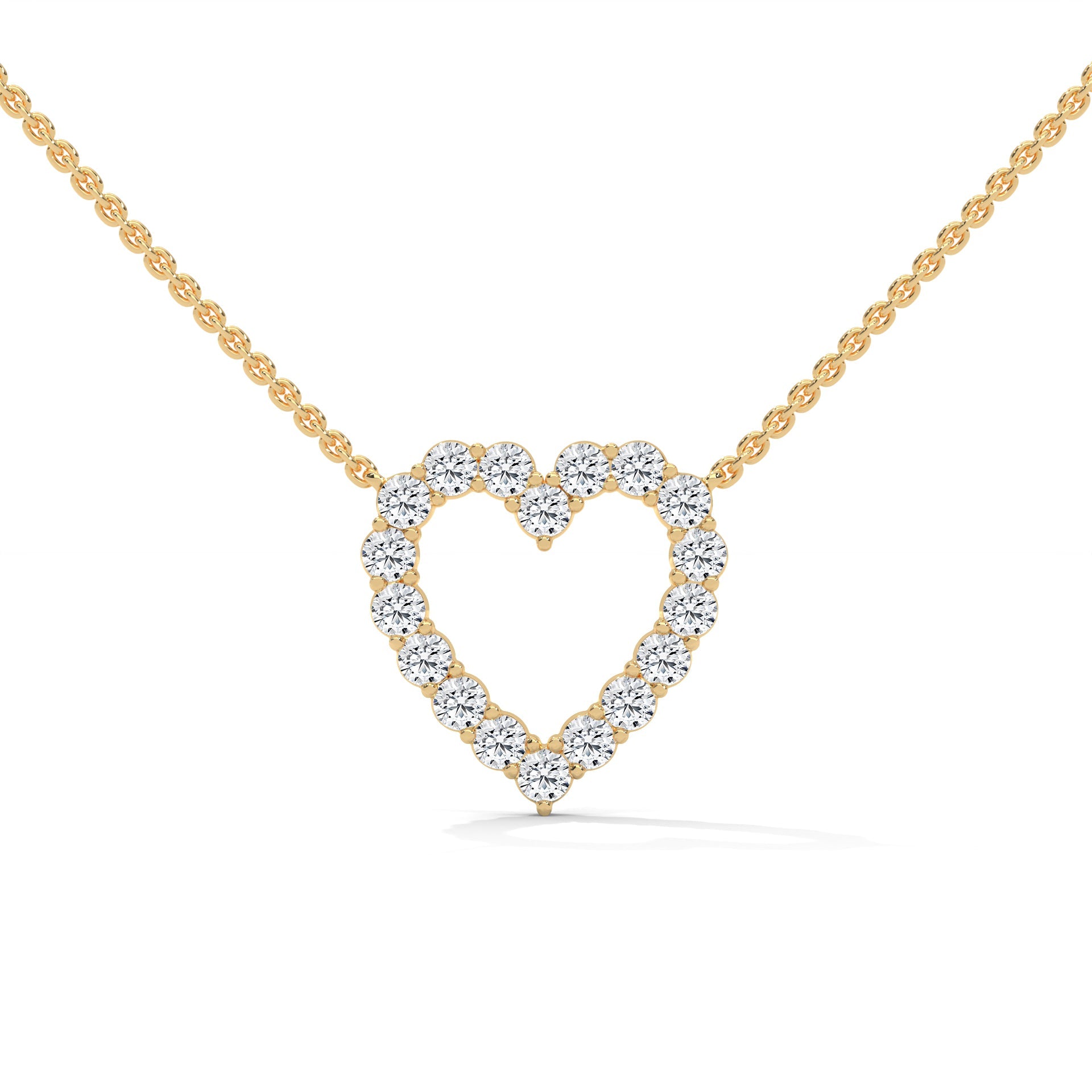 Everlasting Love: 14K Gold Diamond Heart Pendant Necklace | 0.45 CTW