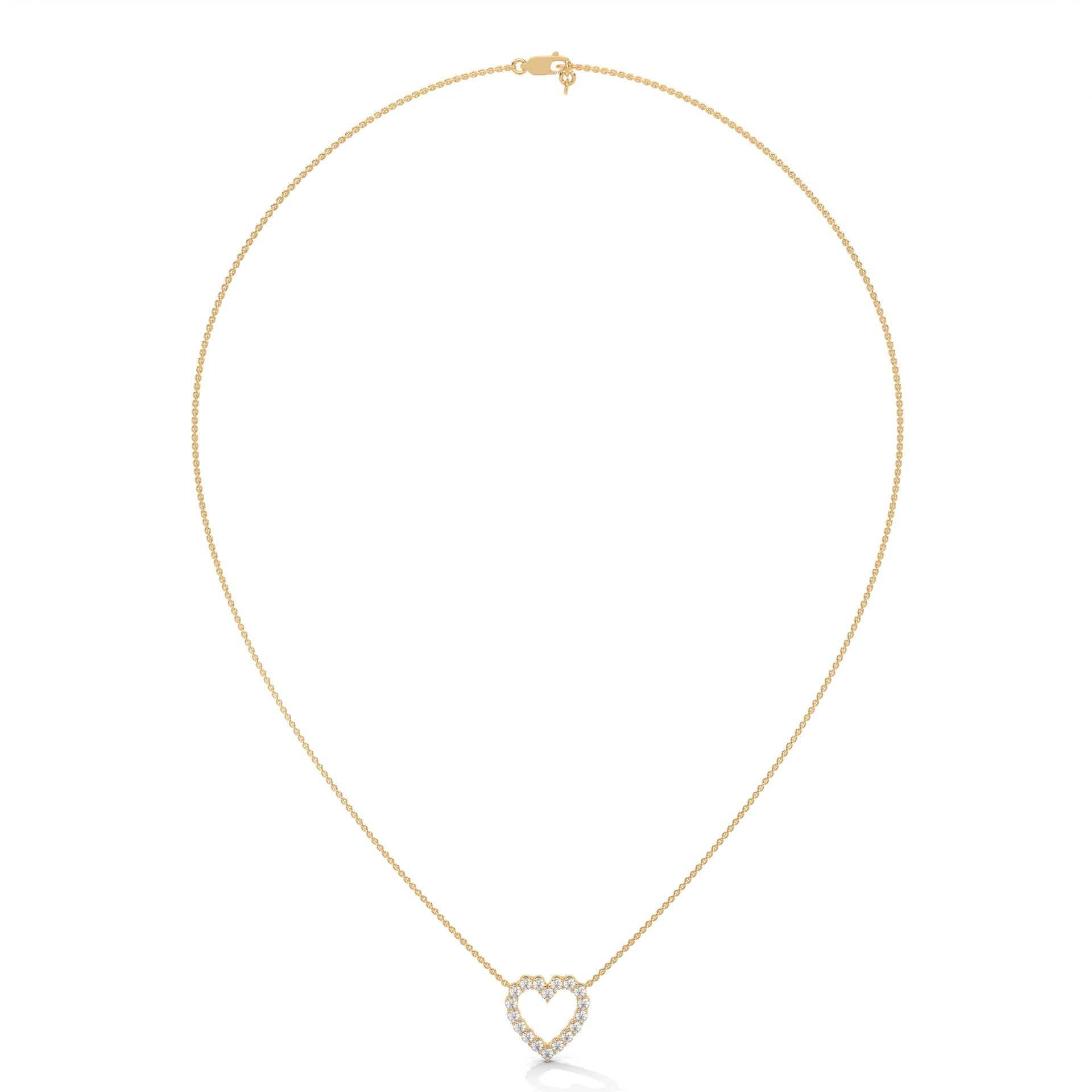 Everlasting Love: 14K Gold Diamond Heart Pendant Necklace | 0.45 CTW