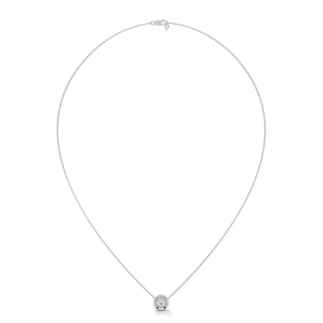 Ethereal Radiance: 14K Gold Round-Cut Diamond Pendant Necklace | 0.25CT