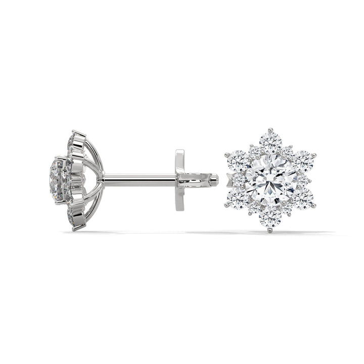 Floral Cluster Diamond Stud Earrings | 14K & 18K Gold | 0.75CTW