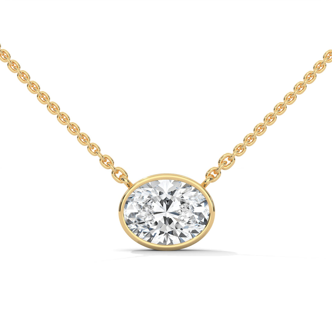 Luminous Glow Oval-Cut Diamond Pendant Necklace 0.75ct E-VS1 | 14K Gold |16”&18” Chain