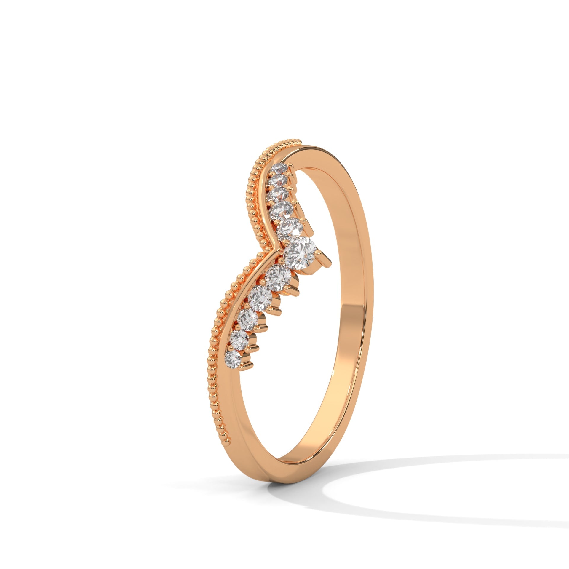 Vintage Round Lab-Grown Diamond Gold Wedding Band | 0.15 CTW