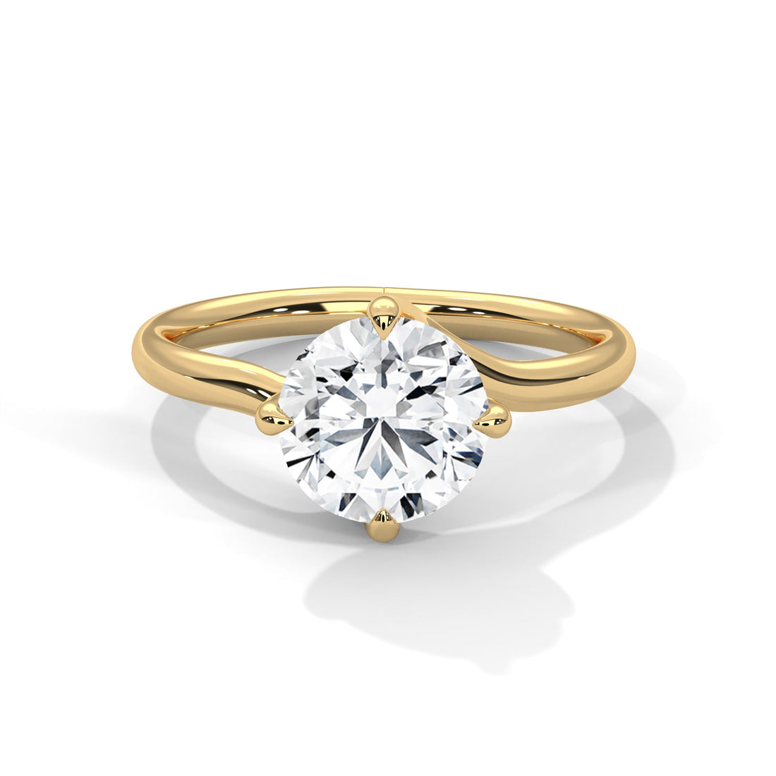 Graceful Bloom 1.5 CT Round-Cut Lab Grown Diamond Solitaire Ring | E VS1