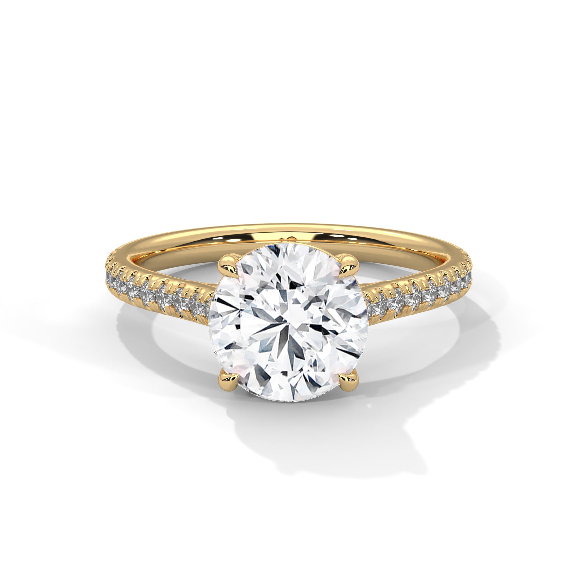 Radiant Harmony 1.5 CT Round-Cut Lab Grown Diamond Pave Ring | 1.72 CTW