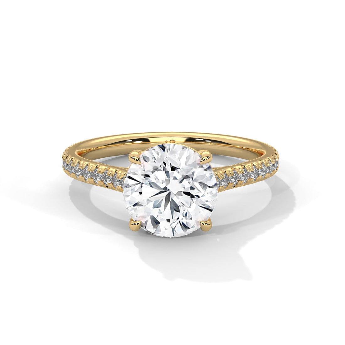 Radiant Harmony 1.5 CT Round-Cut Lab Grown Diamond Pave Ring | 1.72 CTW