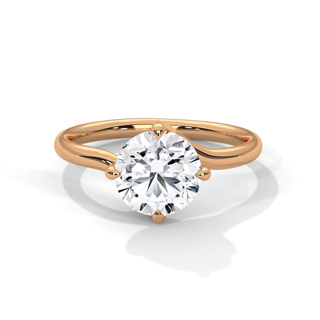 Graceful Bloom 1.5 CT Round-Cut Lab Grown Diamond Solitaire Ring | E VS1