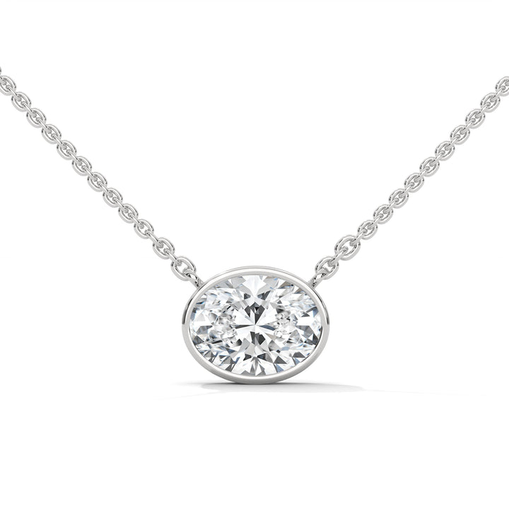Luminous Glow Oval-Cut Diamond Pendant Necklace 0.75ct E-VS1 | 14K Gold |16”&18” Chain