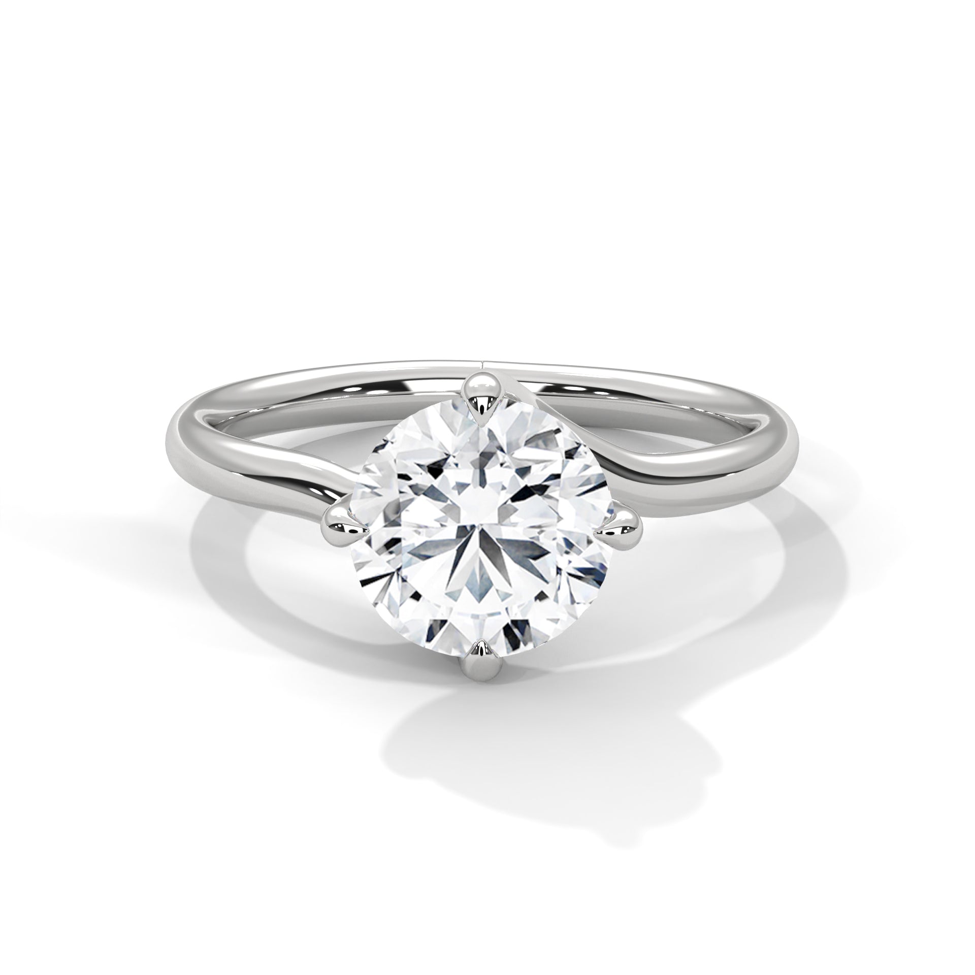 Graceful Bloom 1.5 CT Round-Cut Lab Grown Diamond Solitaire Ring | E VS1