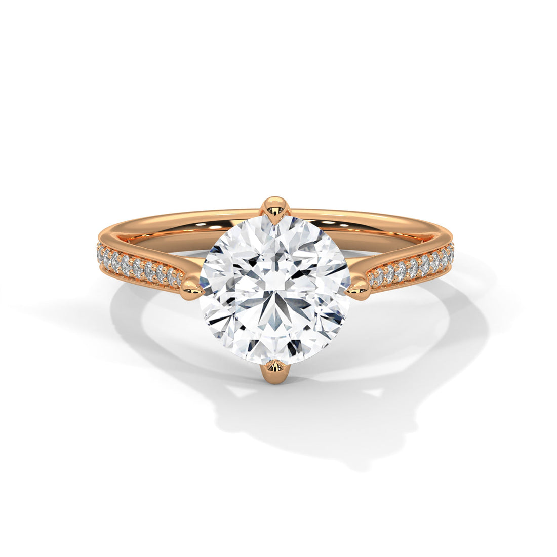Graceful Spark 1.5 CT Round-Cut Lab Grown Diamond Pave Ring | 1.68 CTW
