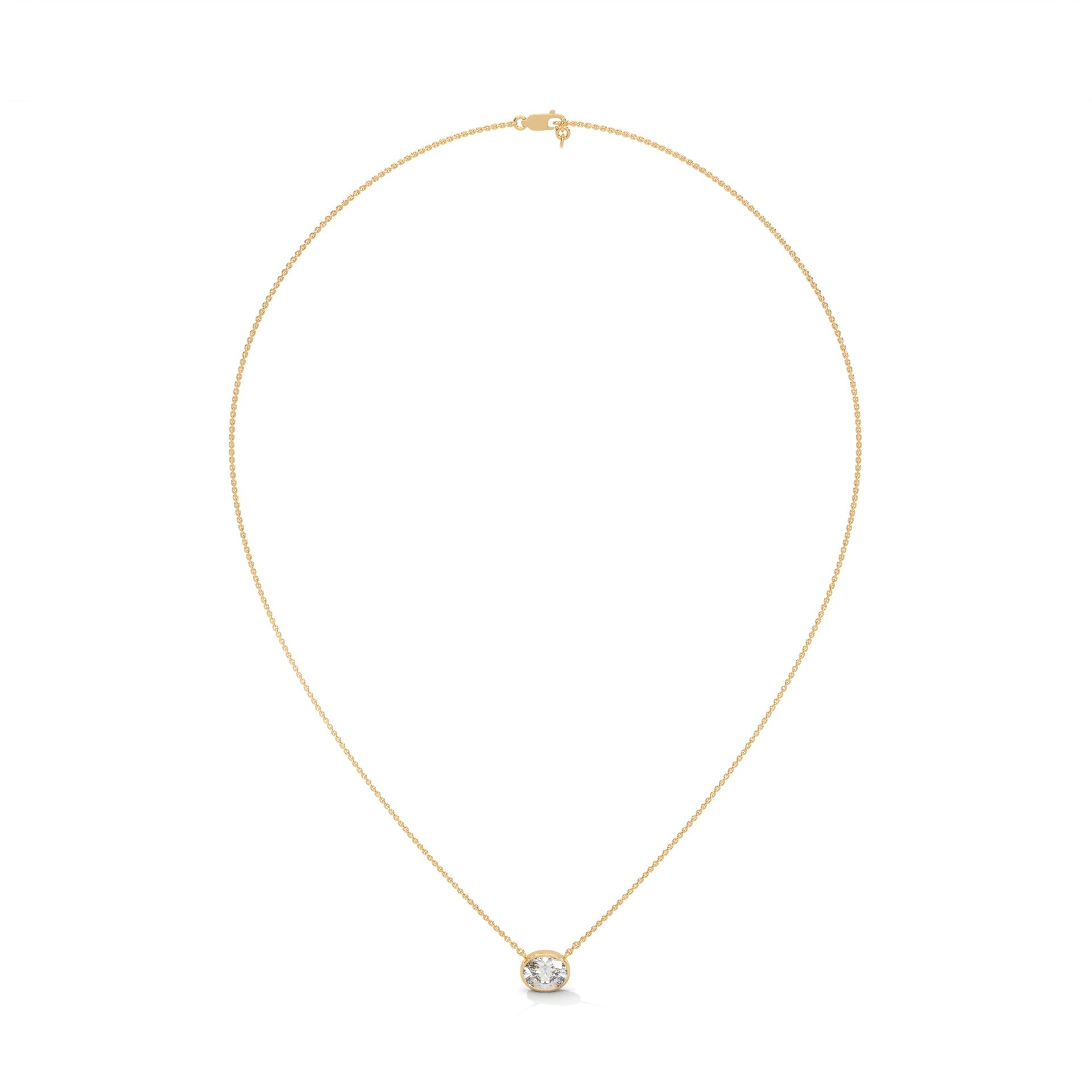 Luminous Glow Oval-Cut Diamond Pendant Necklace 0.75ct E-VS1 | 14K Gold |16”&18” Chain