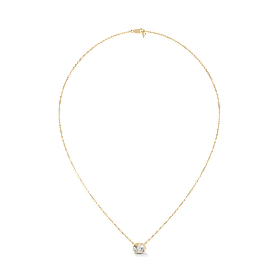 Luminous Glow Oval-Cut Diamond Pendant Necklace 0.75ct E-VS1 | 14K Gold |16”&18” Chain
