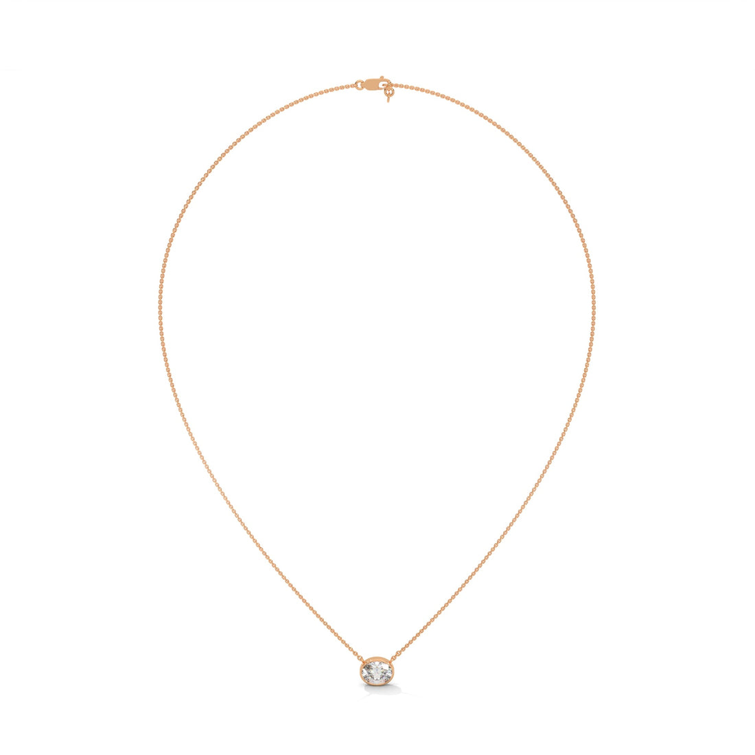 Luminous Glow Oval-Cut Diamond Pendant Necklace 0.75ct E-VS1 | 14K Gold |16”&18” Chain