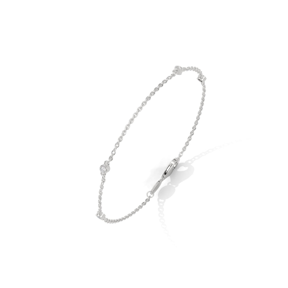 Gloria Bezel-Set Round-Cut Lab-Grown Diamond Gold Bracelet | 0.07 CTW