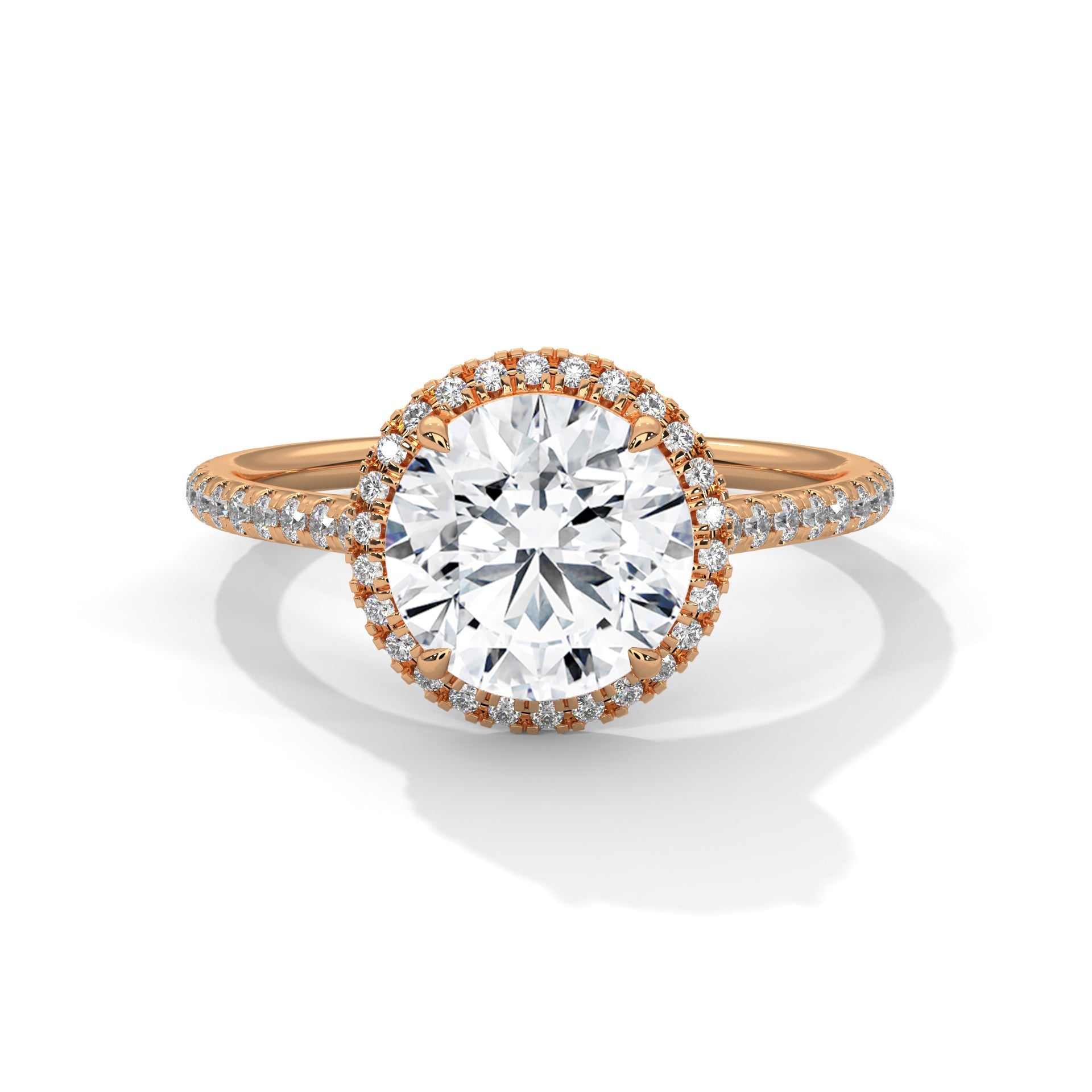 Luminous Halo 2.34 CTW Round-Cut Diamond Engagement Ring | E VVS1