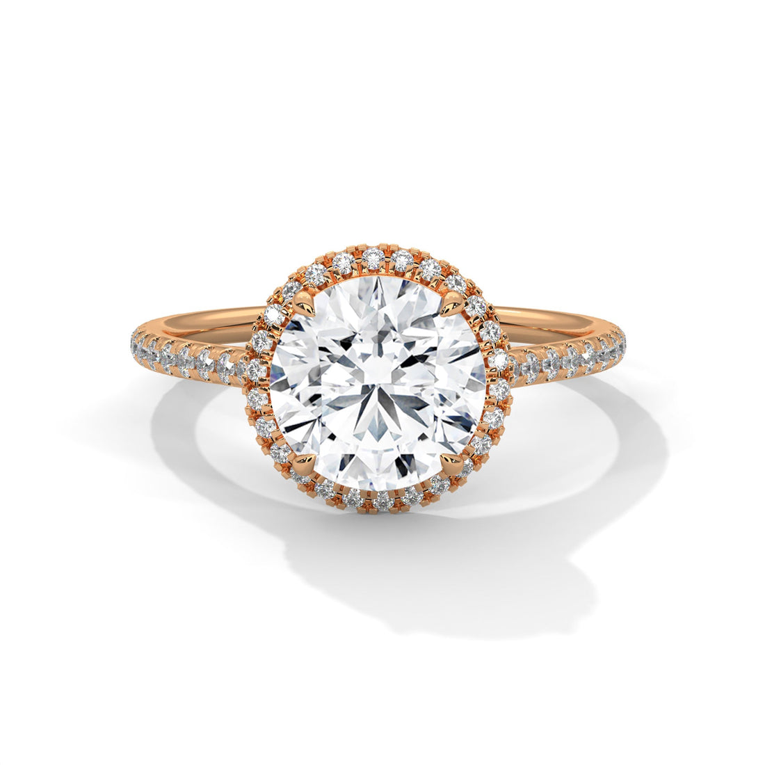 Luminous Halo 2.34 CTW Round-Cut Diamond Engagement Ring | E VVS1