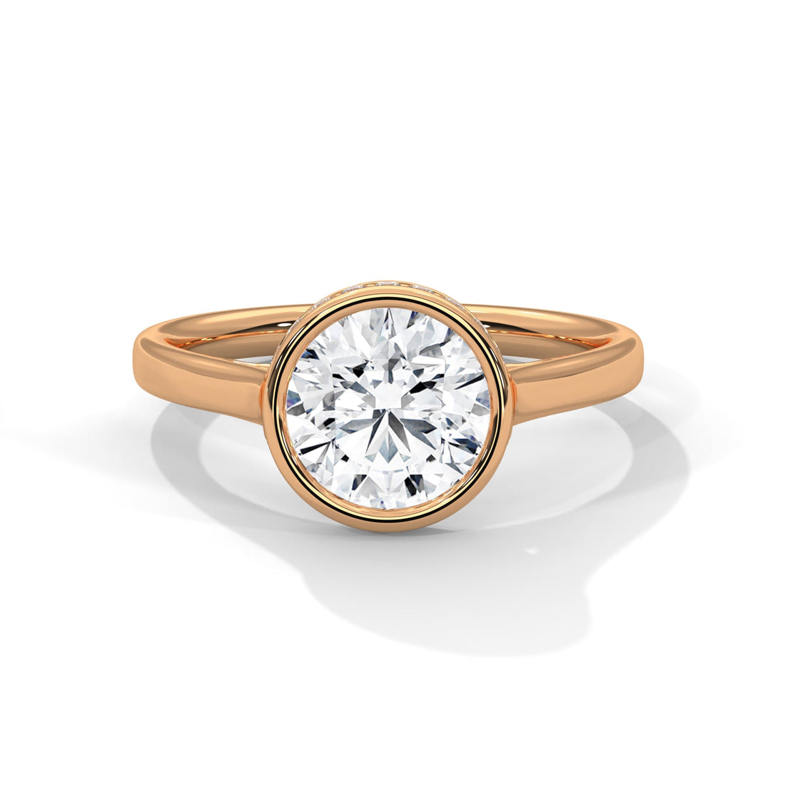 Sleek Radiance 1 CT Round-Cut Lab Grown Diamond Bezel Set Ring | 1.14 CTW