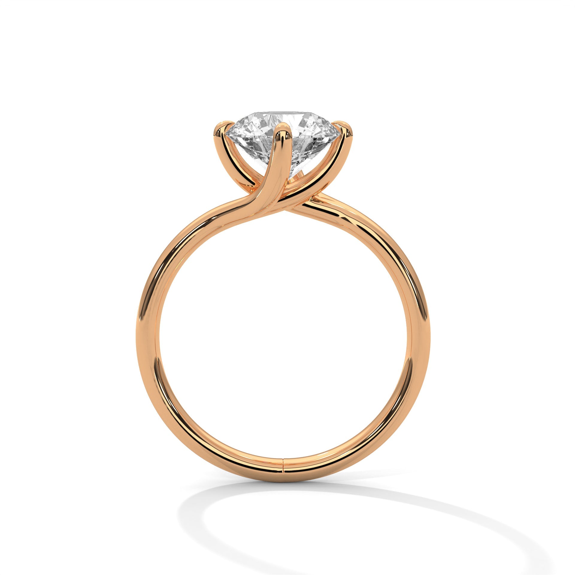 Graceful Bloom 1.5 CT Round-Cut Lab Grown Diamond Solitaire Ring | E VS1
