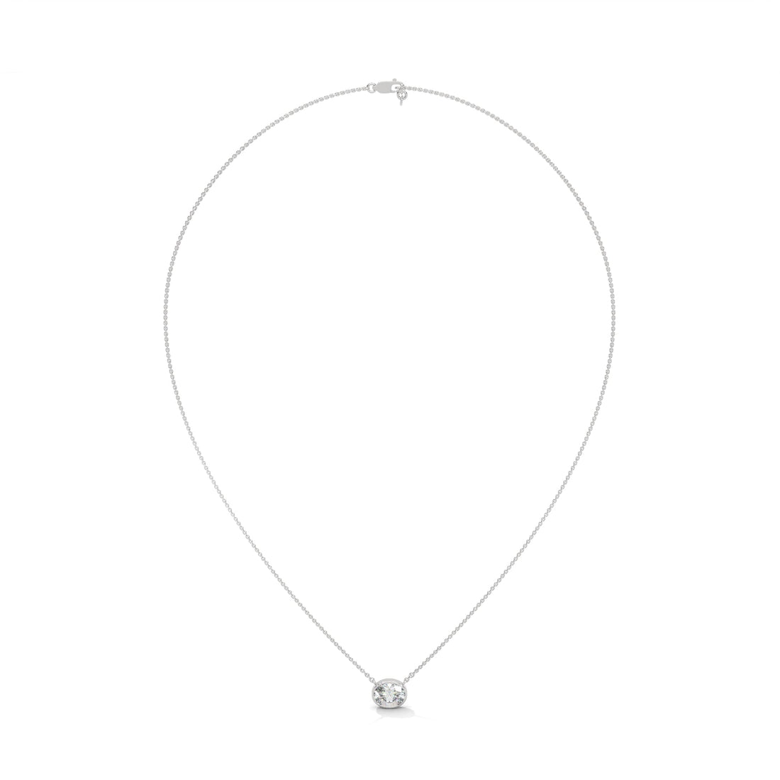Luminous Glow Oval-Cut Diamond Pendant Necklace 0.75ct E-VS1 | 14K Gold |16”&18” Chain