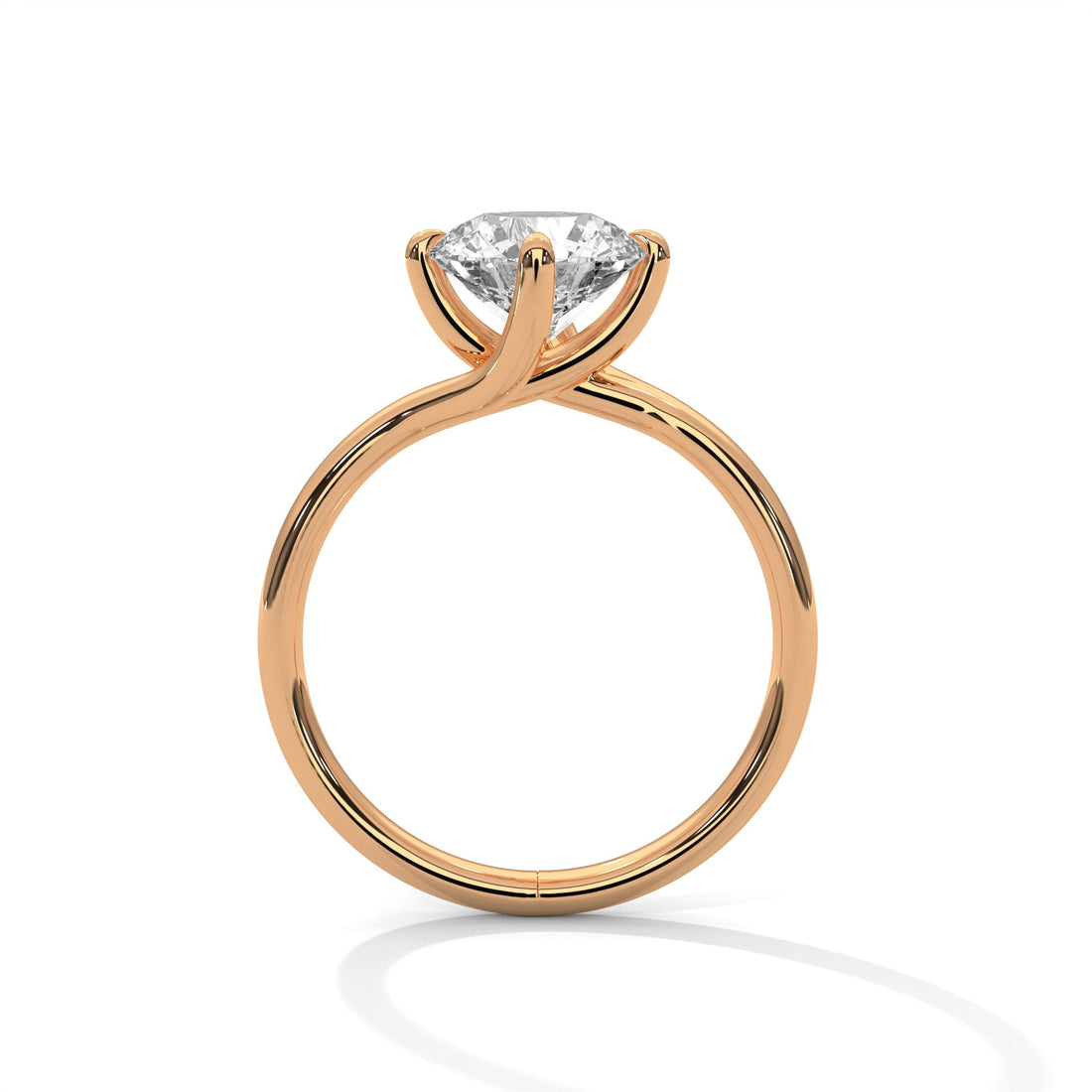 Elegance Round-Cut 2 CT Diamond Solitaire Engagement Gold  Ring