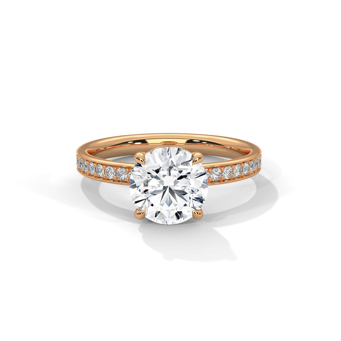 Radiance 2.46 CTW Round-Cut Diamond Pavé Engagement Ring | F-VS1