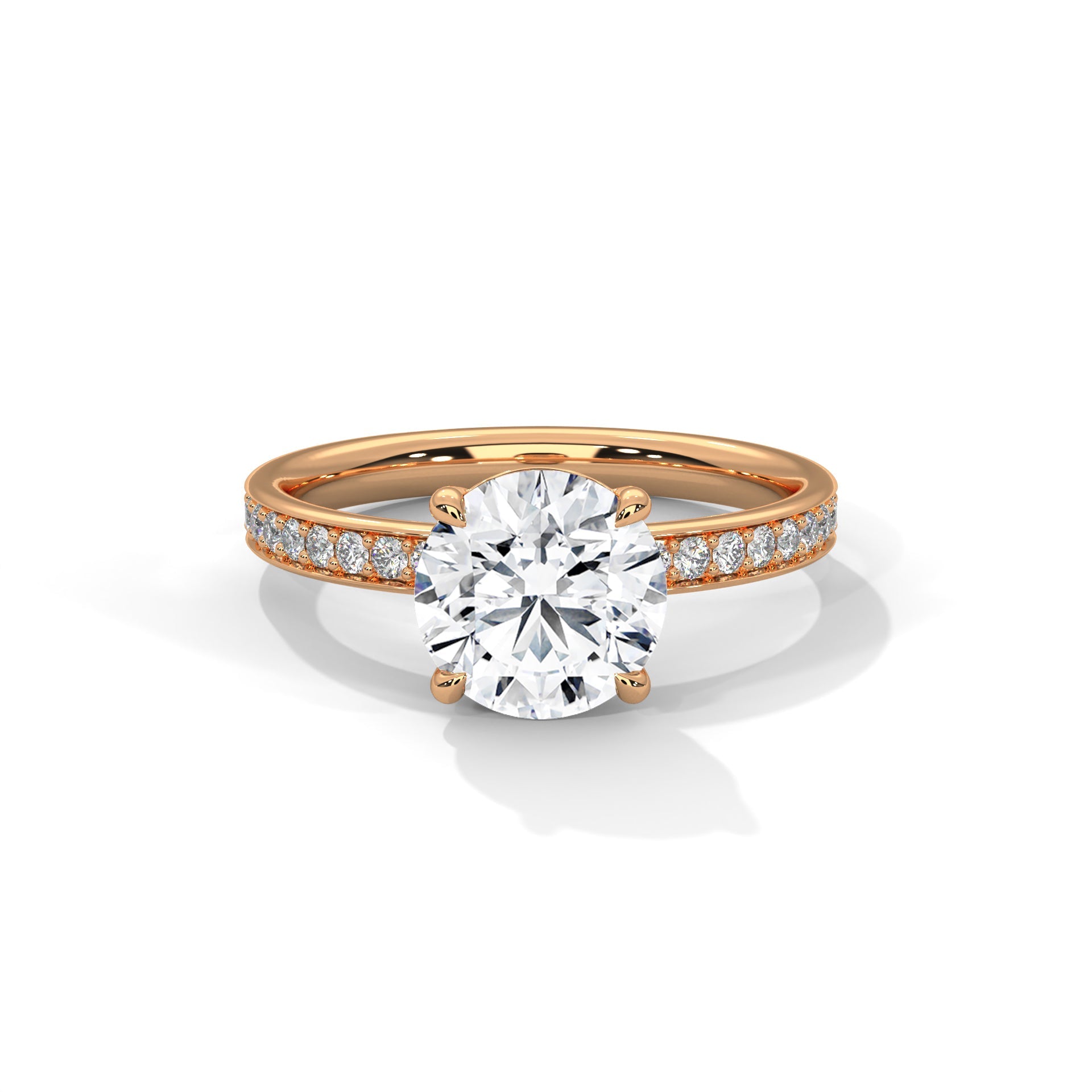 Shiny 1 CT Round-Cut Lab Grown Diamond Pave Ring | 1.46 CTW