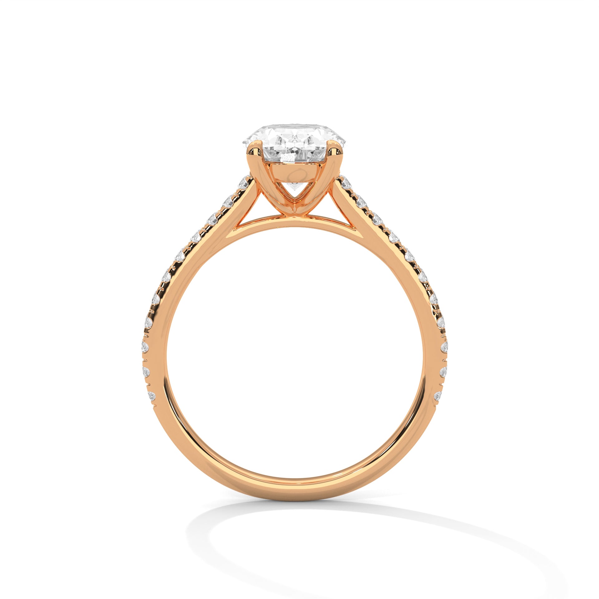 Celestial Grace 1 CT Oval-Cut Lab Grown Diamond Pave Ring | 1.22 CTW