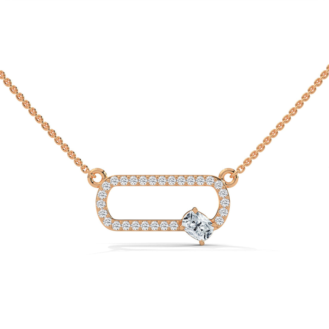 14K Gold Cushion-Cut Diamond Geometric Pendant Necklace | 0.57 CTW