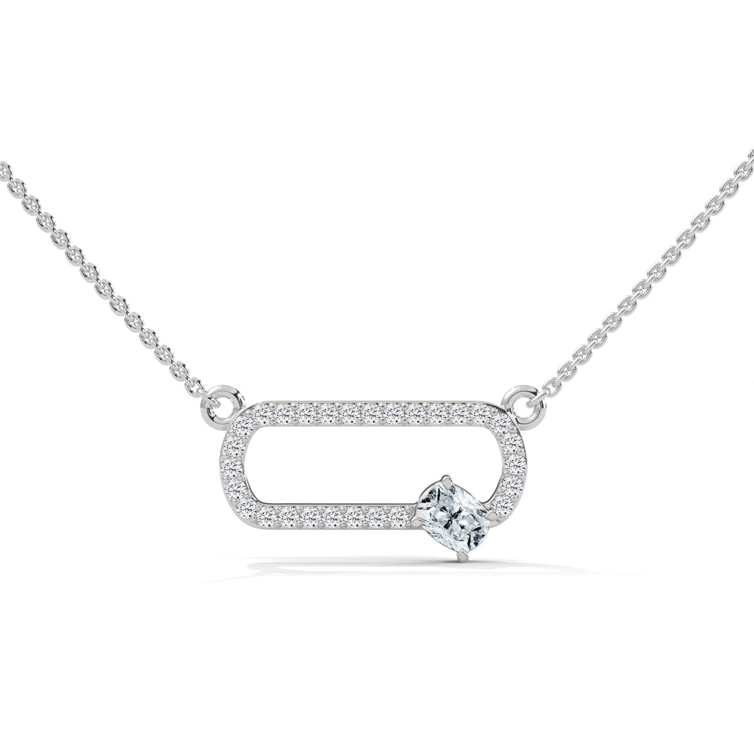 14K Gold Cushion-Cut Diamond Geometric Pendant Necklace | 0.57 CTW