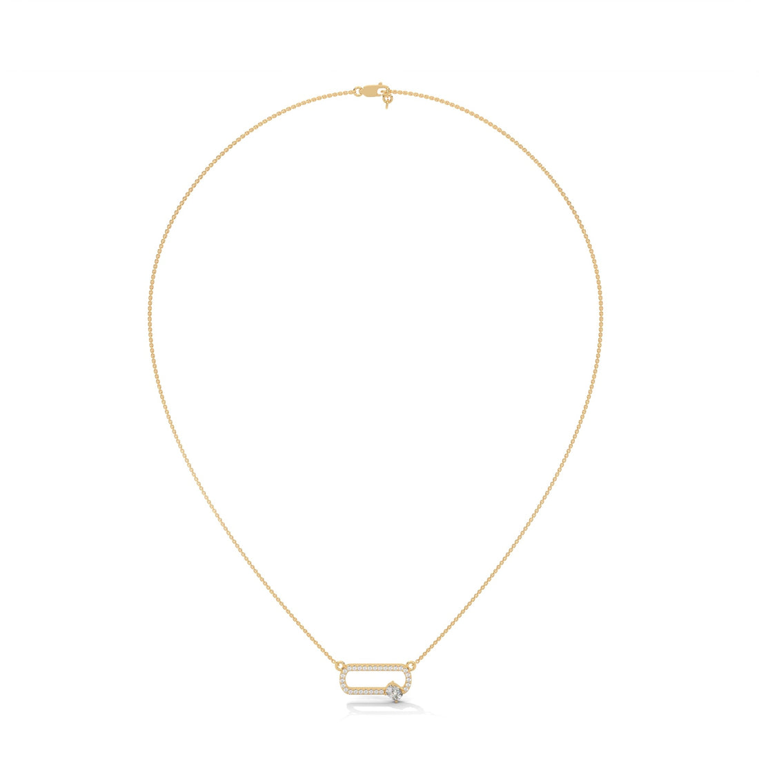 14K Gold Cushion-Cut Diamond Geometric Pendant Necklace | 0.57 CTW
