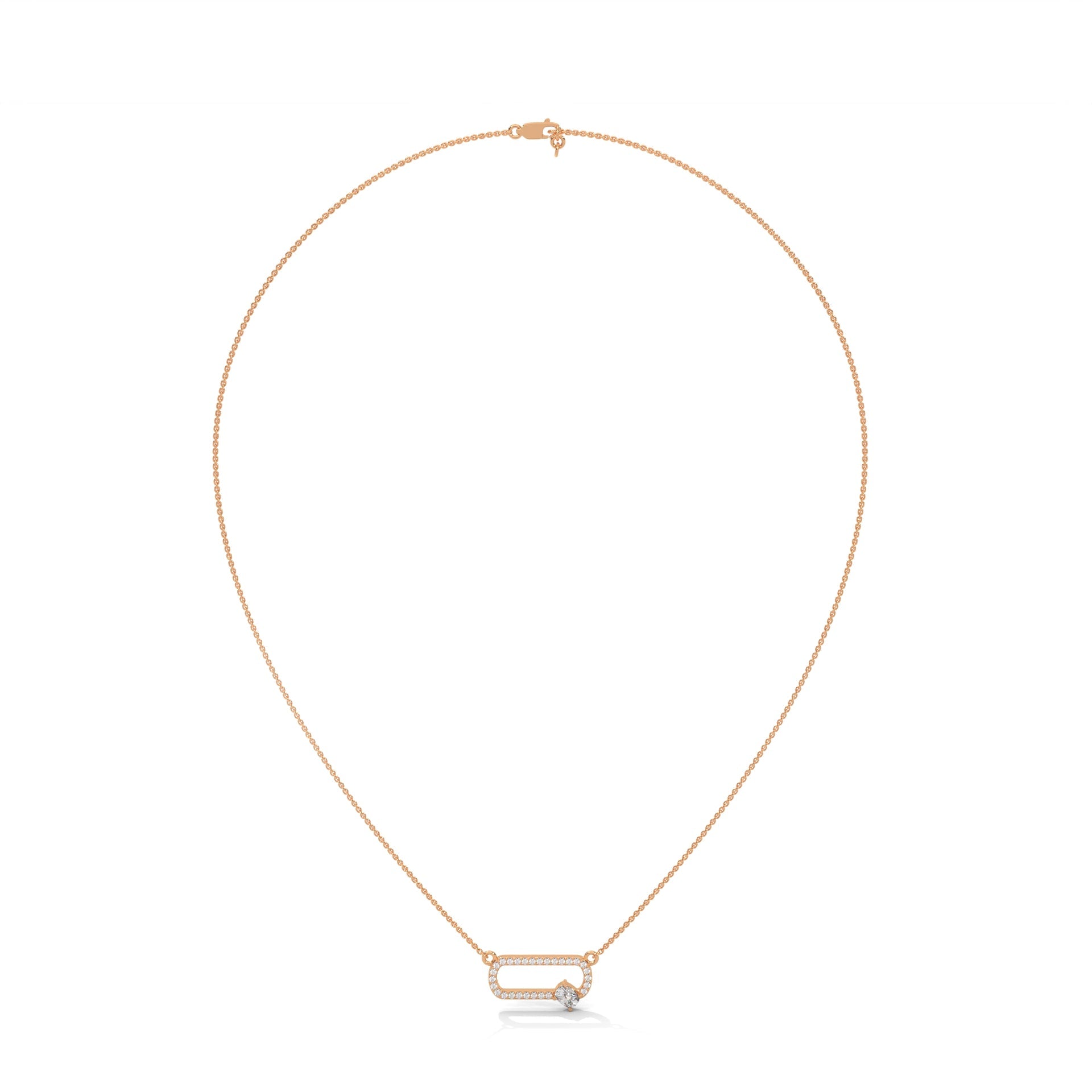 14K Gold Cushion-Cut Diamond Geometric Pendant Necklace | 0.57 CTW