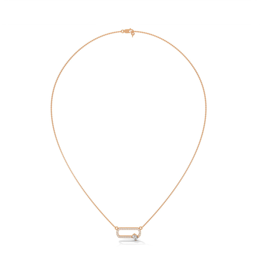 14K Gold Cushion-Cut Diamond Geometric Pendant Necklace | 0.57 CTW