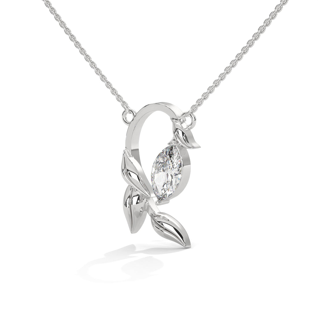 14K Gold Marquise-Cut Diamond Vine Pendant Necklace | 0.50 CTW