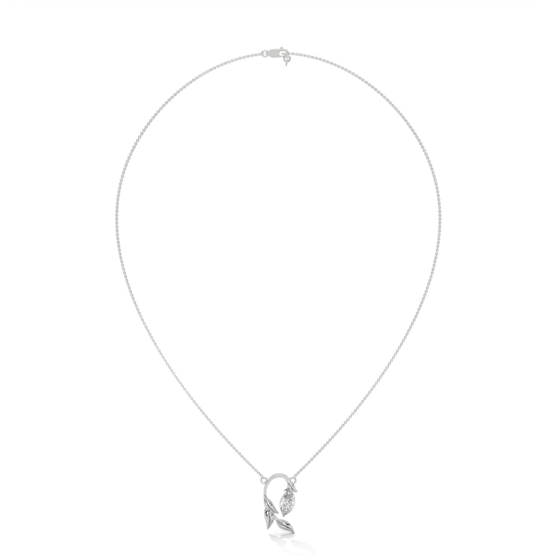 14K Gold Marquise-Cut Diamond Vine Pendant Necklace | 0.50 CTW