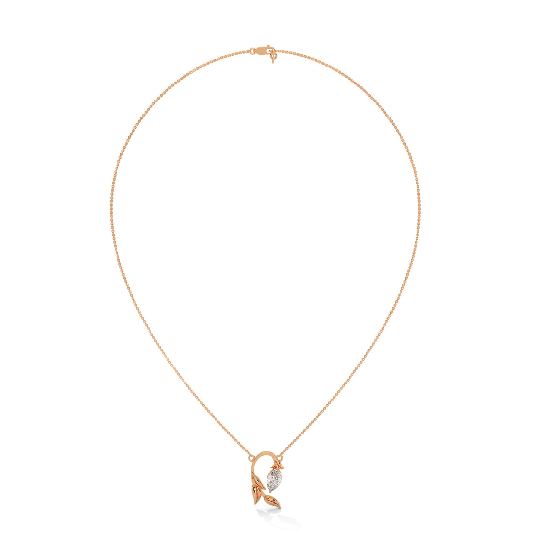 14K Gold Marquise-Cut Diamond Vine Pendant Necklace | 0.50 CTW