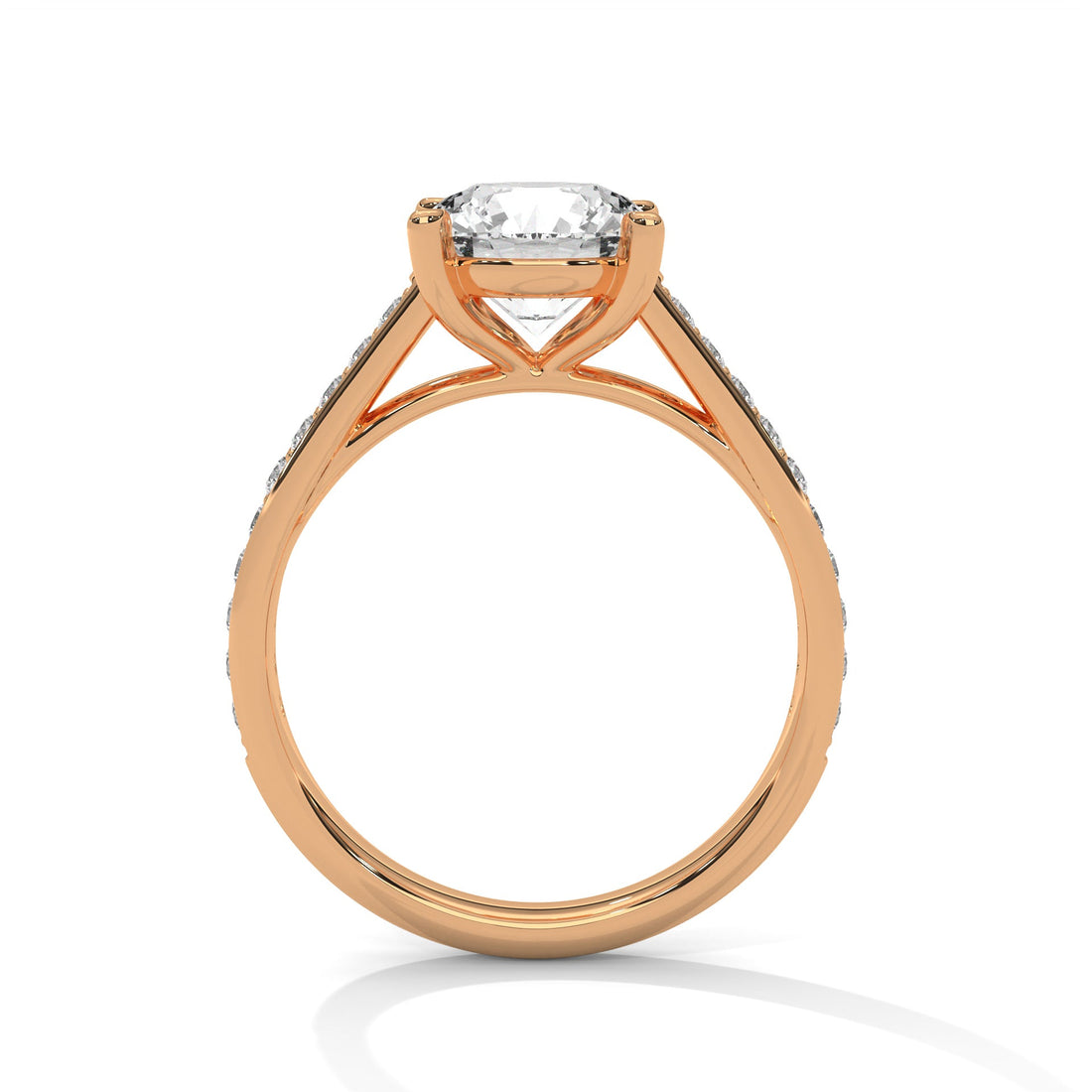 Majestic 2.28 CTW Round-Cut Diamond Pave Engagement Ring | E-VS1