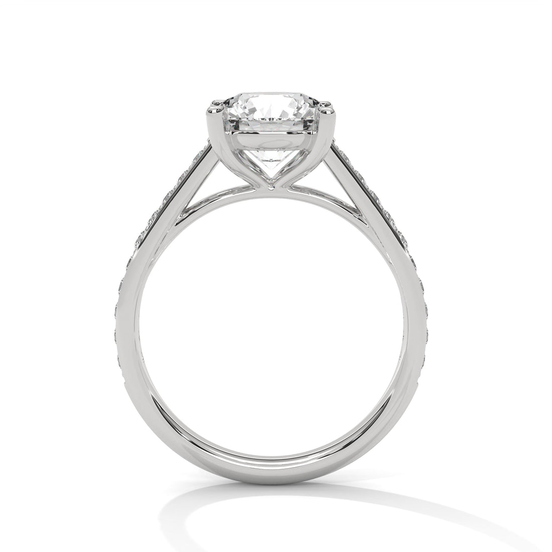 Majestic 2.28 CTW Round-Cut Diamond Pave Engagement Ring | E-VS1