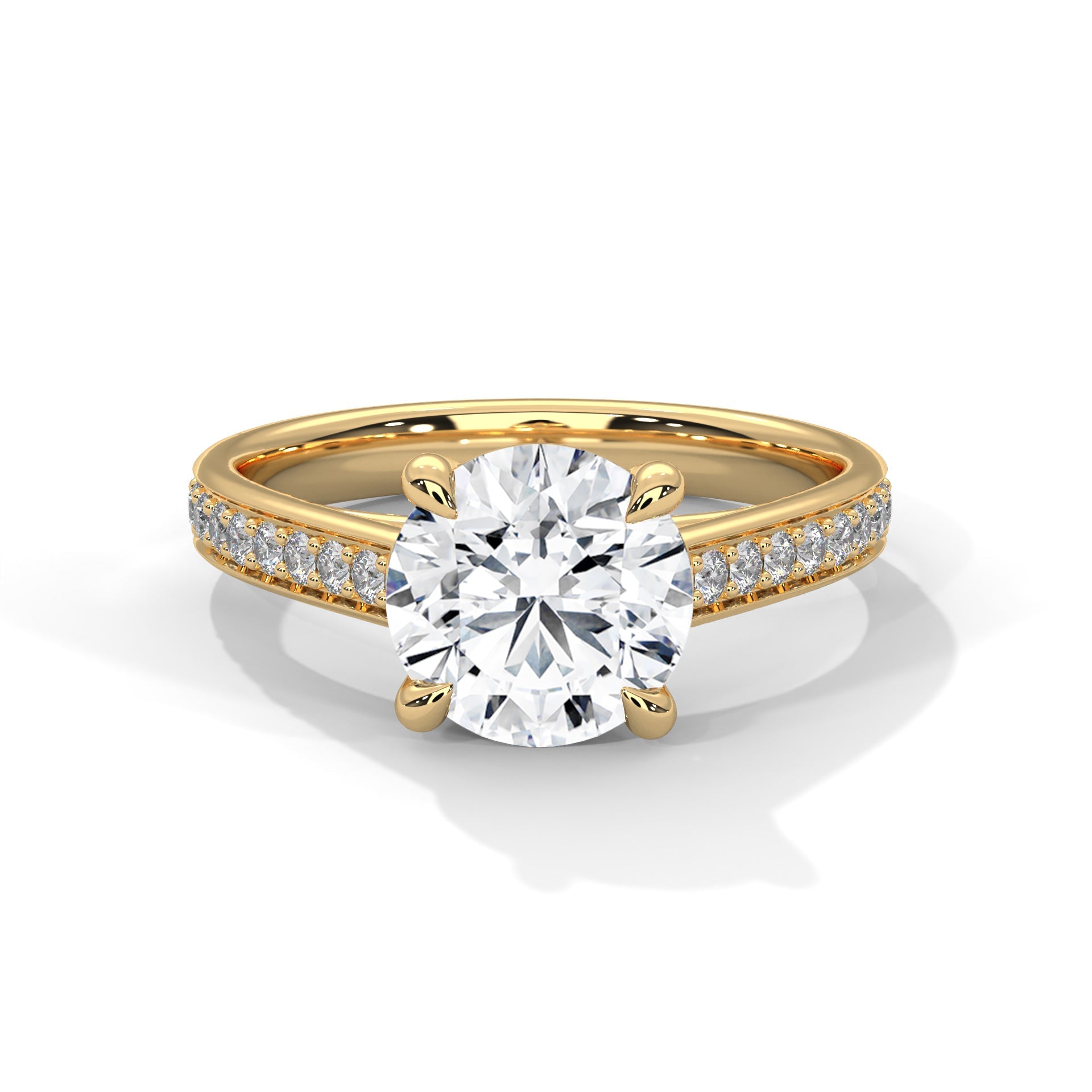 Majestic 2.28 CTW Round-Cut Diamond Pave Engagement Ring | E-VS1