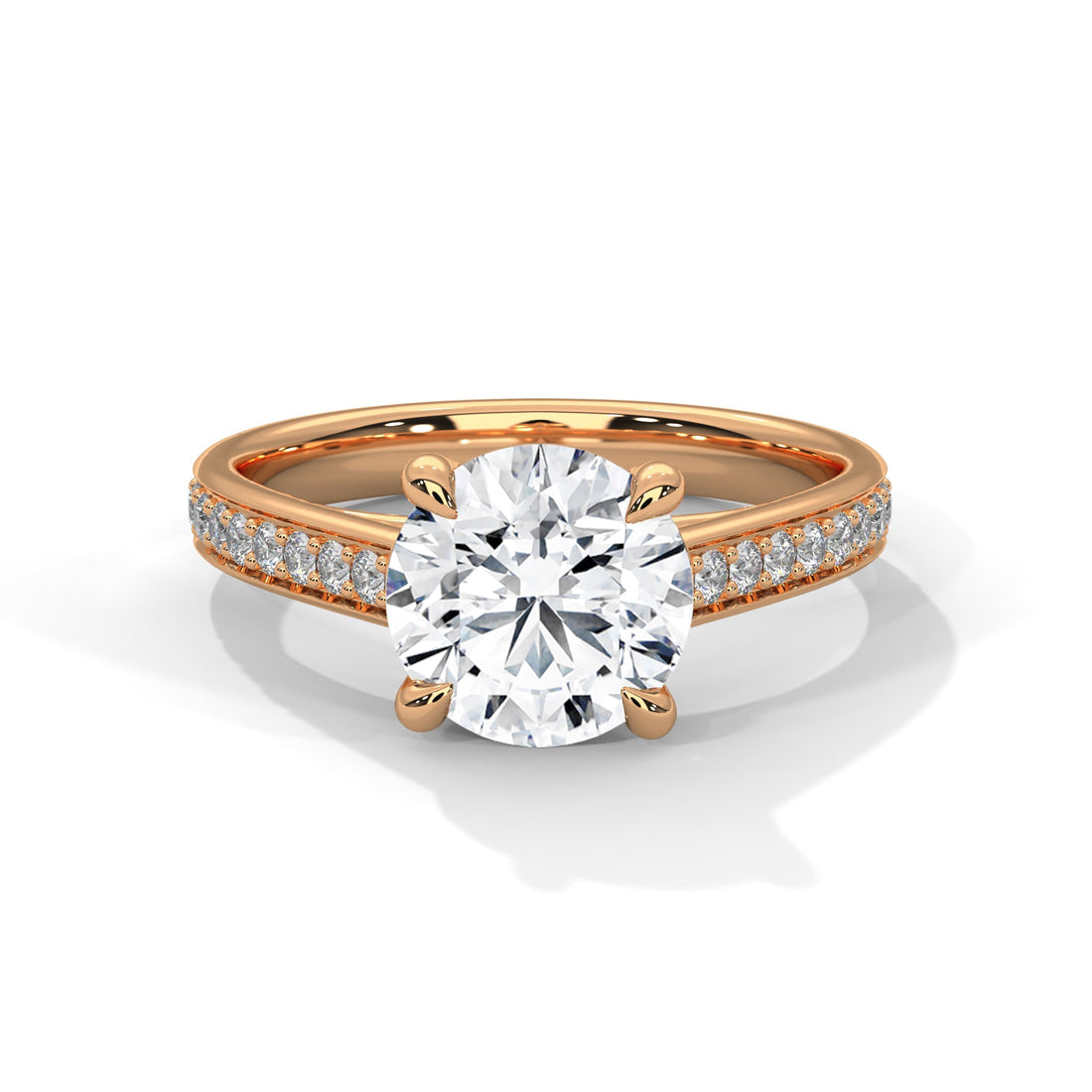 Majestic 2.28 CTW Round-Cut Diamond Pave Engagement Ring | E-VS1