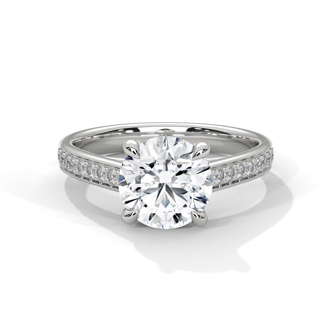 Majestic 2.28 CTW Round-Cut Diamond Pave Engagement Ring | E-VS1