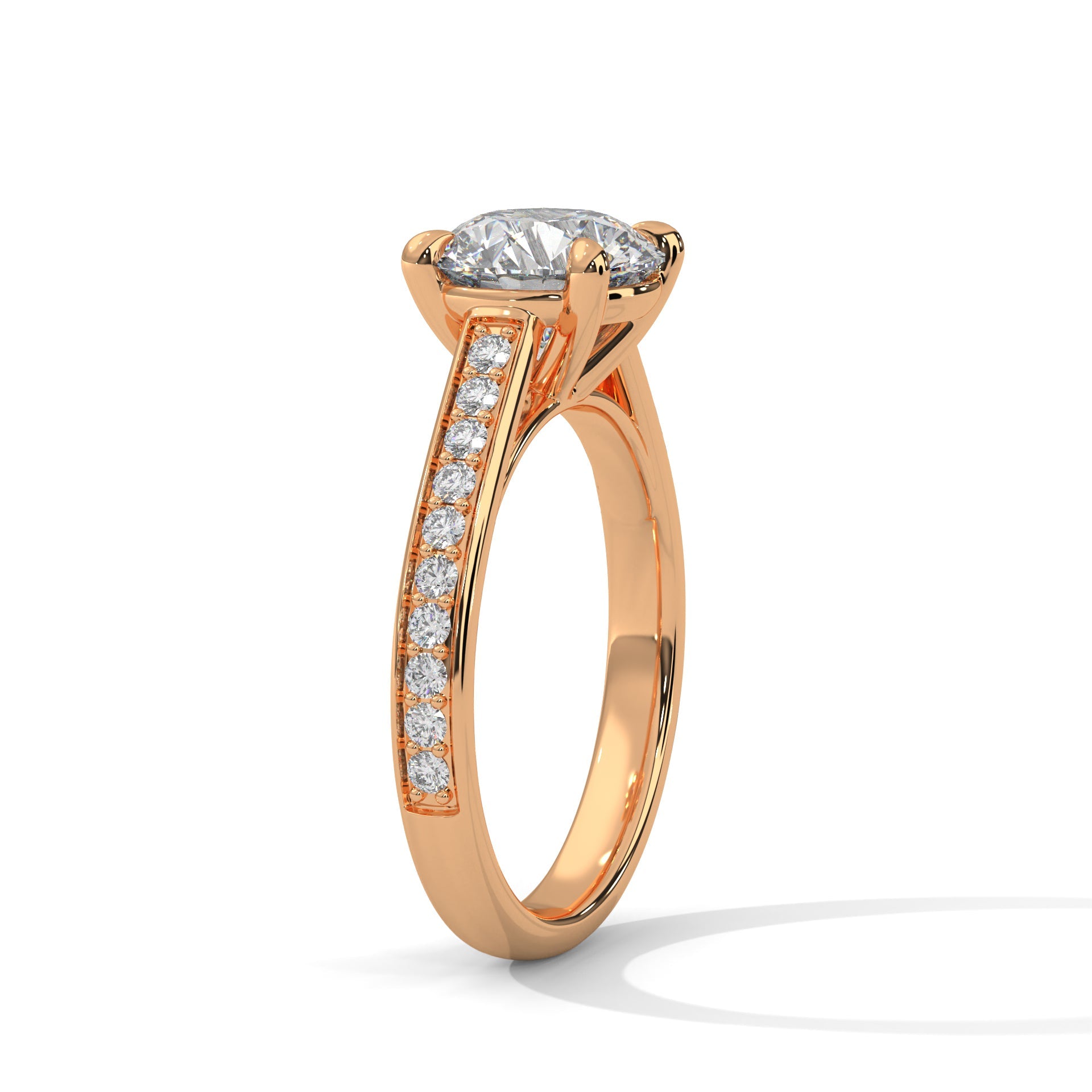 Majestic 2.28 CTW Round-Cut Diamond Pave Engagement Ring | E-VS1