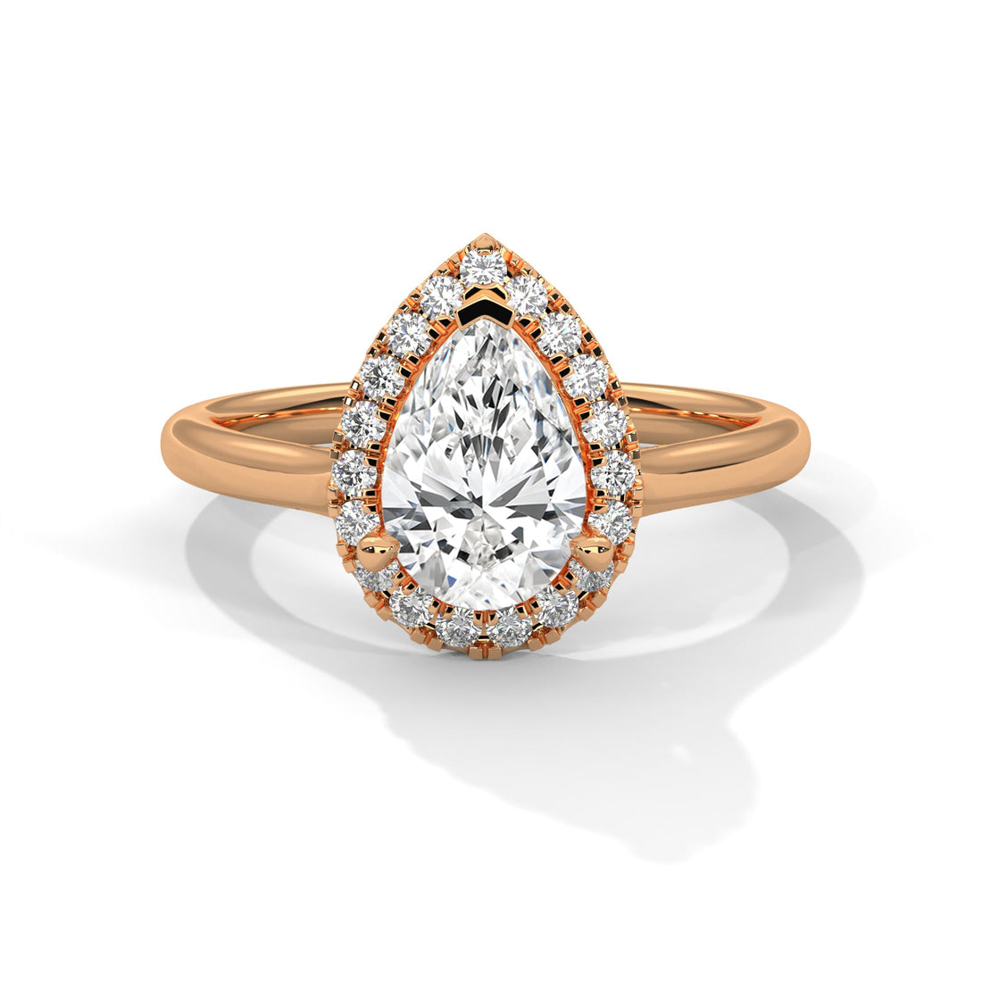 Lustrous Halo 1 CT Pear-Cut Lab Grown Diamond Ring | 1.19 CTW