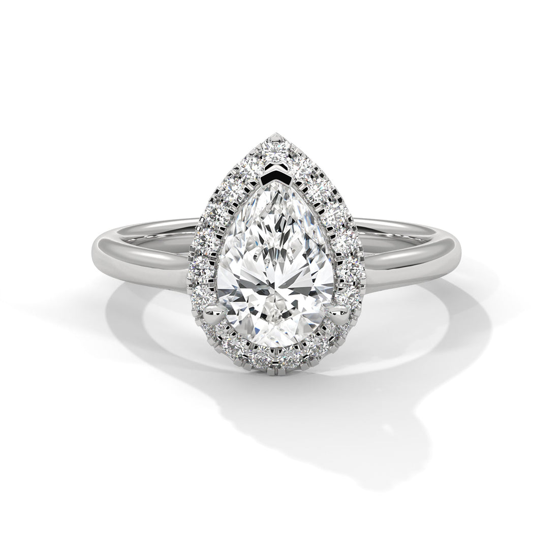Royal Cascade 3 CT Pear-Cut Lab Grown Diamond Halo Ring | 3.15 CTW