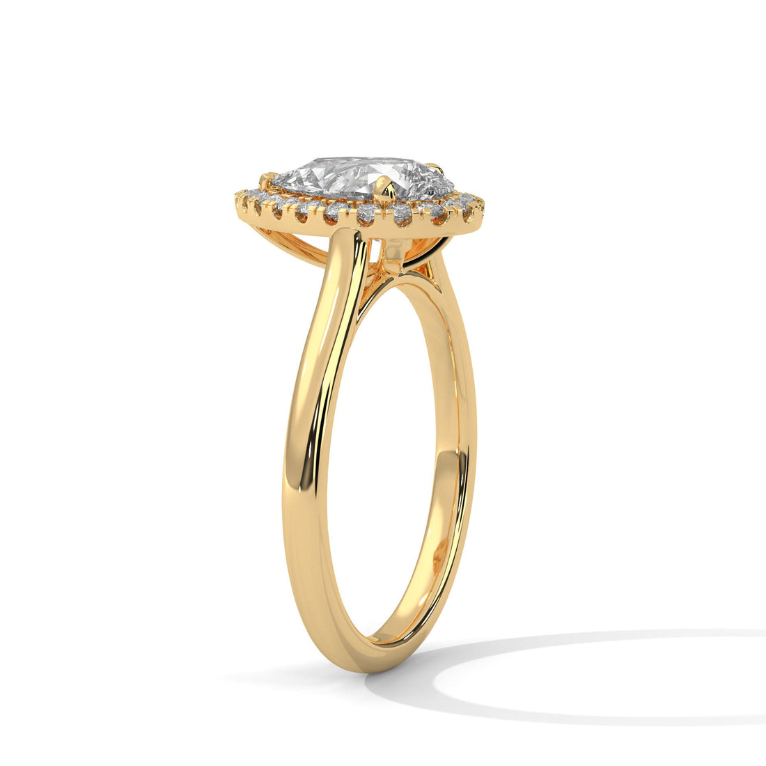 Royal Cascade 3 CT Pear-Cut Lab Grown Diamond Halo Ring | 3.15 CTW