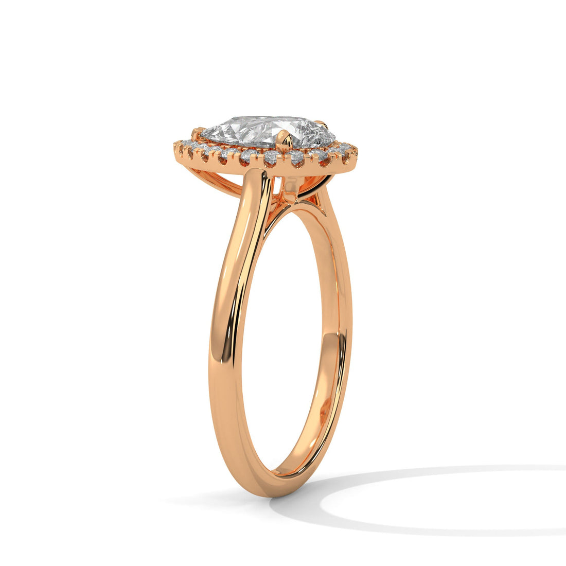 Royal Cascade 3 CT Pear-Cut Lab Grown Diamond Halo Ring | 3.15 CTW