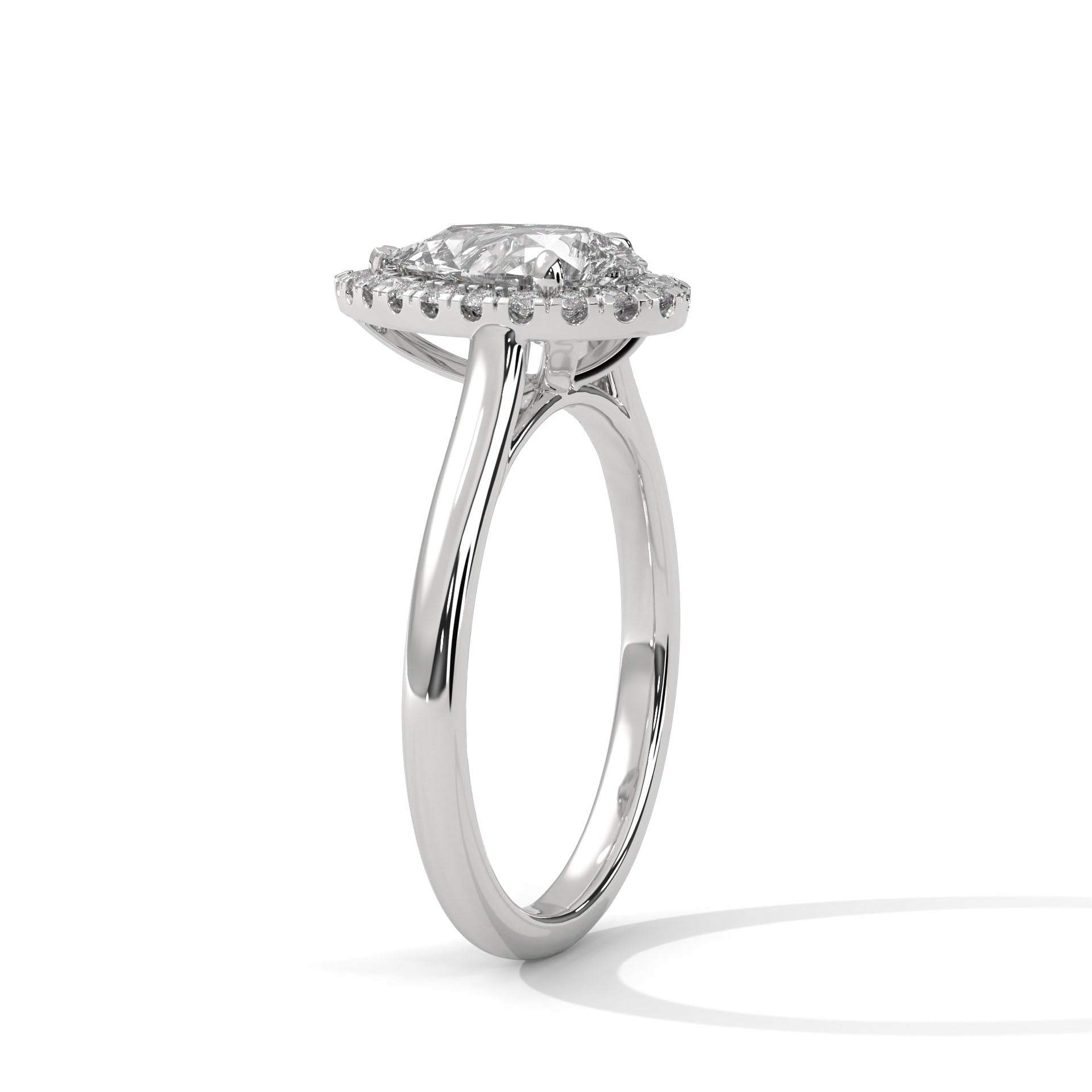 Royal Cascade 3 CT Pear-Cut Lab Grown Diamond Halo Ring | 3.15 CTW