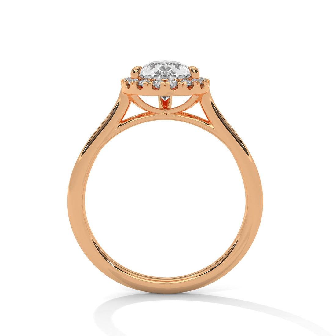 Lustrous Halo 1 CT Pear-Cut Lab Grown Diamond Ring | 1.19 CTW