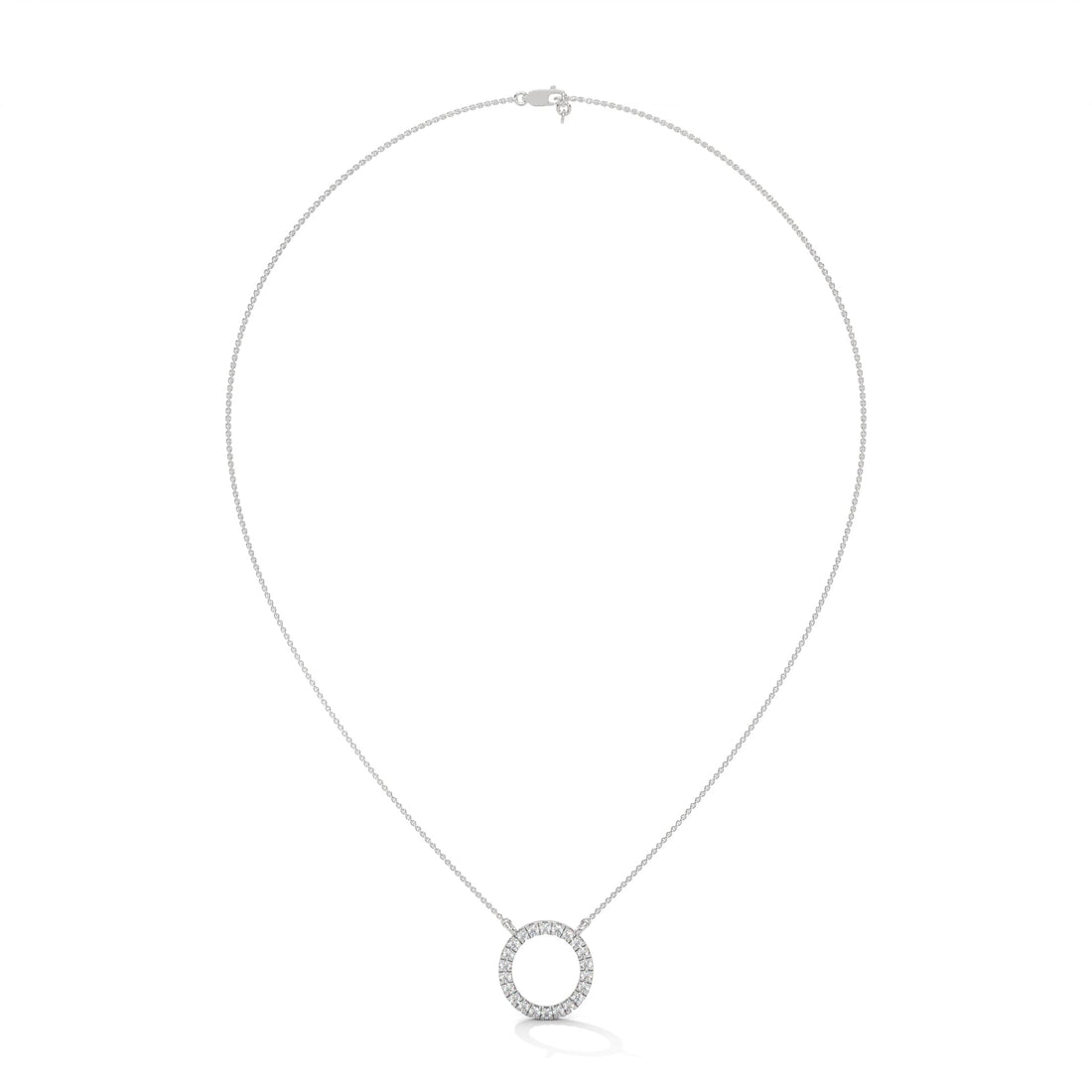 Eternal Circle: 14K Gold Diamond Halo Circle Pendant Necklace | 0.40CTW