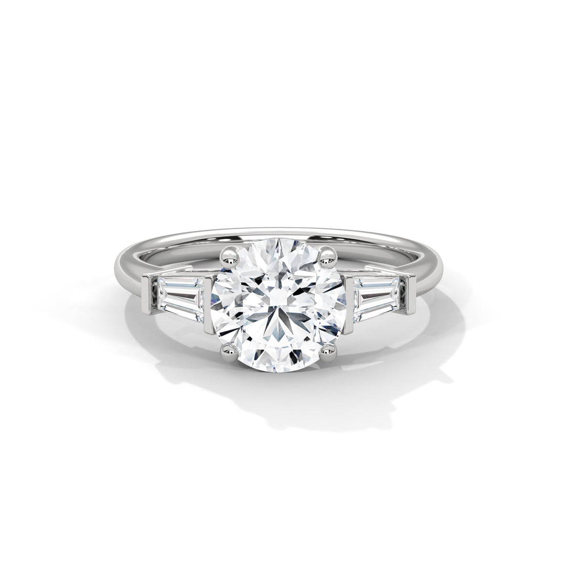 Lumina 2.58 CTW Round-Cut & Baguette Diamond Three-Stone Ring | E-VVS2